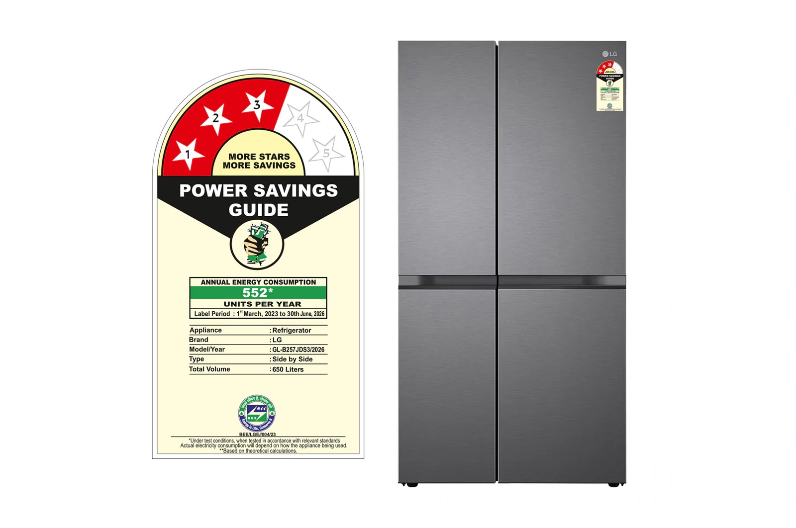 LG 655 Litres Side By Side Refrigerator GL-B257JDS3