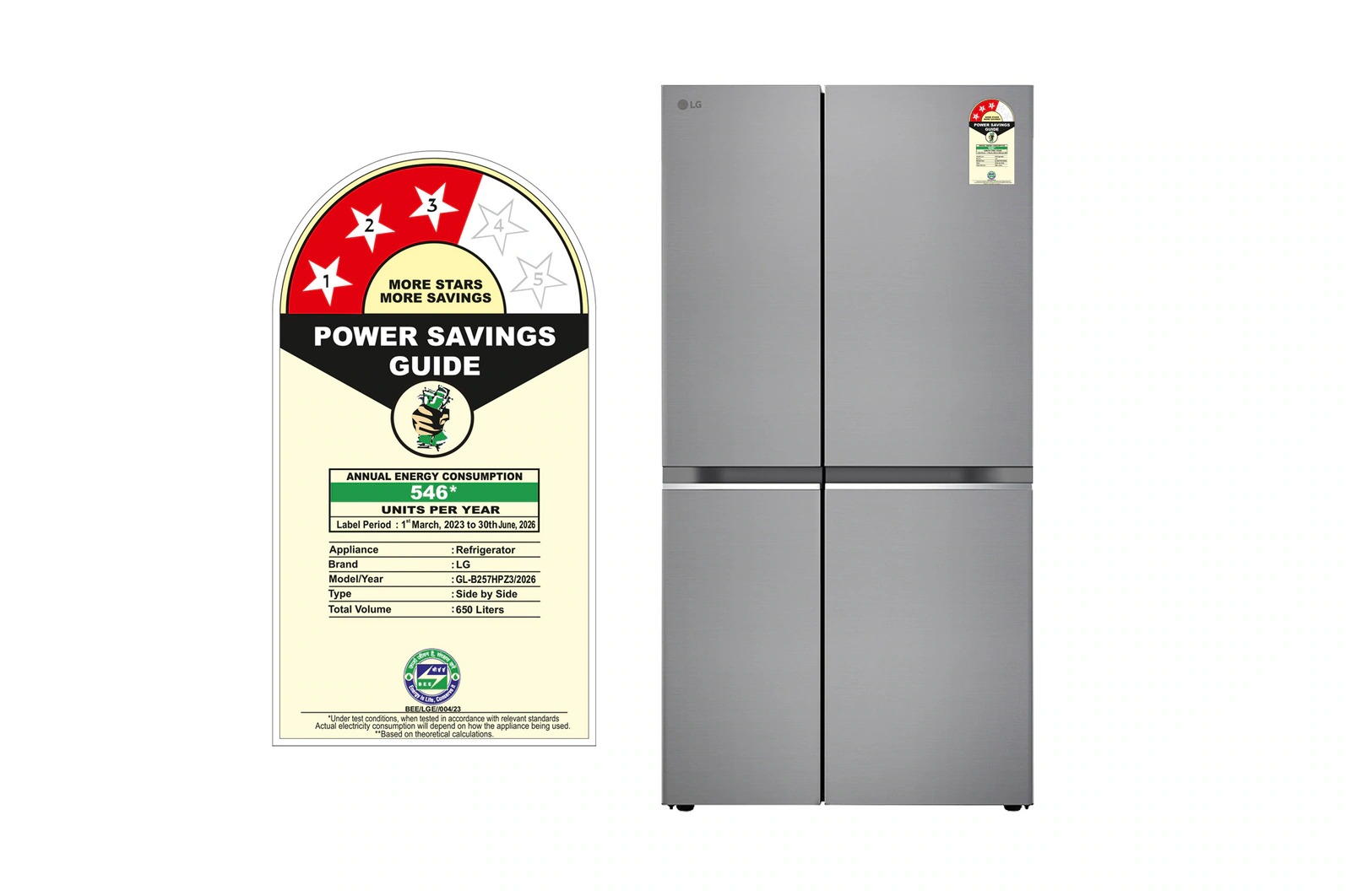 LG 655 Litres Side By Side Refrigerator GL-B257HPZ3