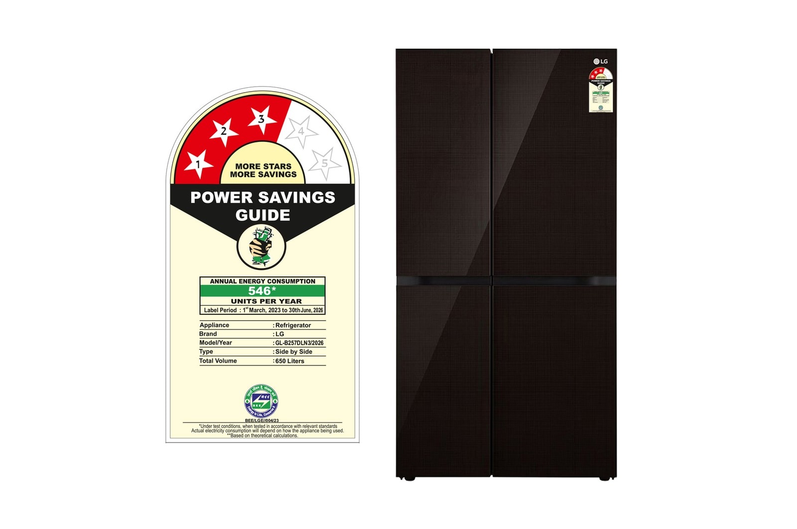 LG 650 Litres Side By Side Refrigerator GL-B257DLN3