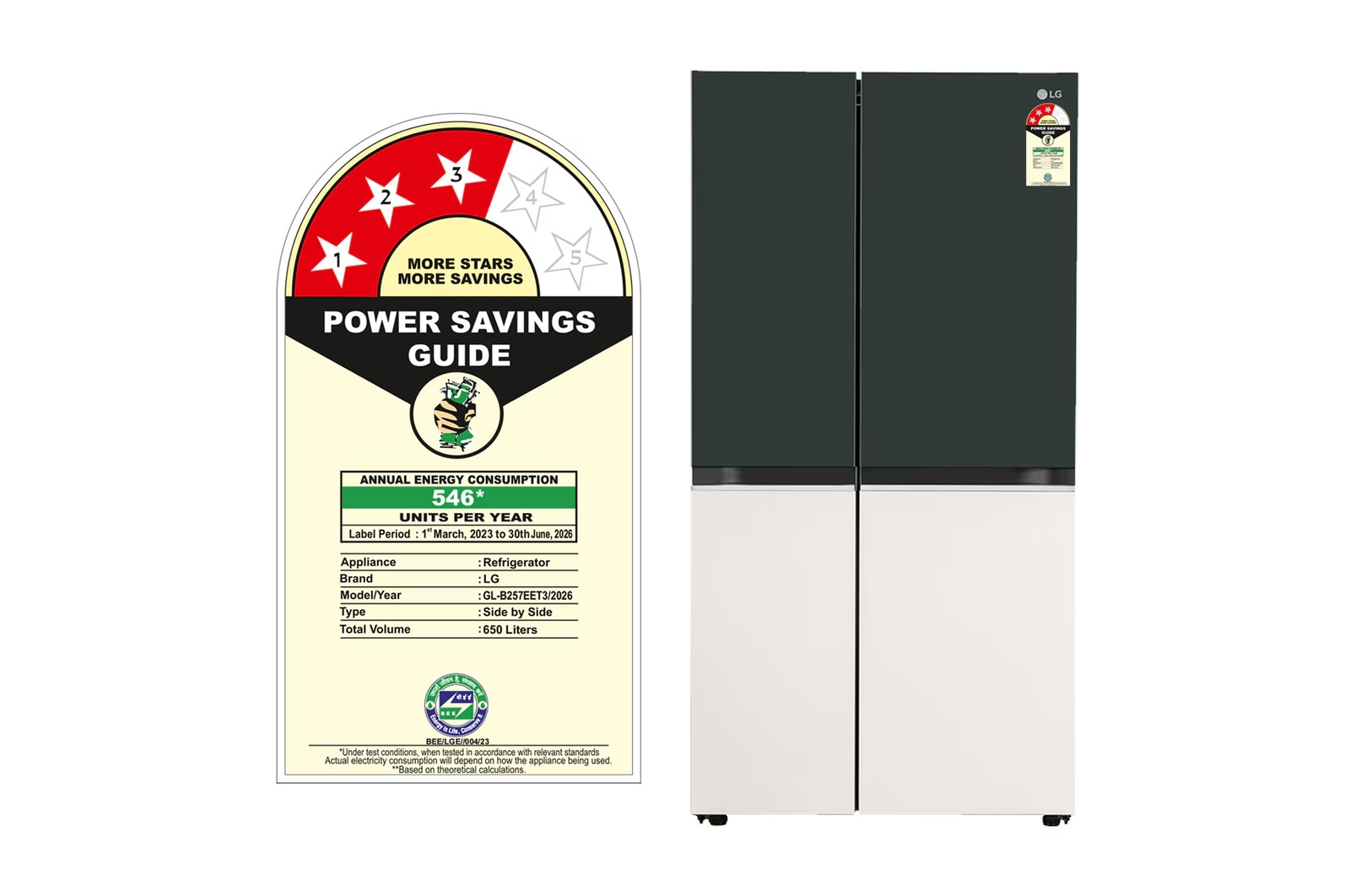 LG 655 Litres Side By Side Refrigerator GL-B257EET3