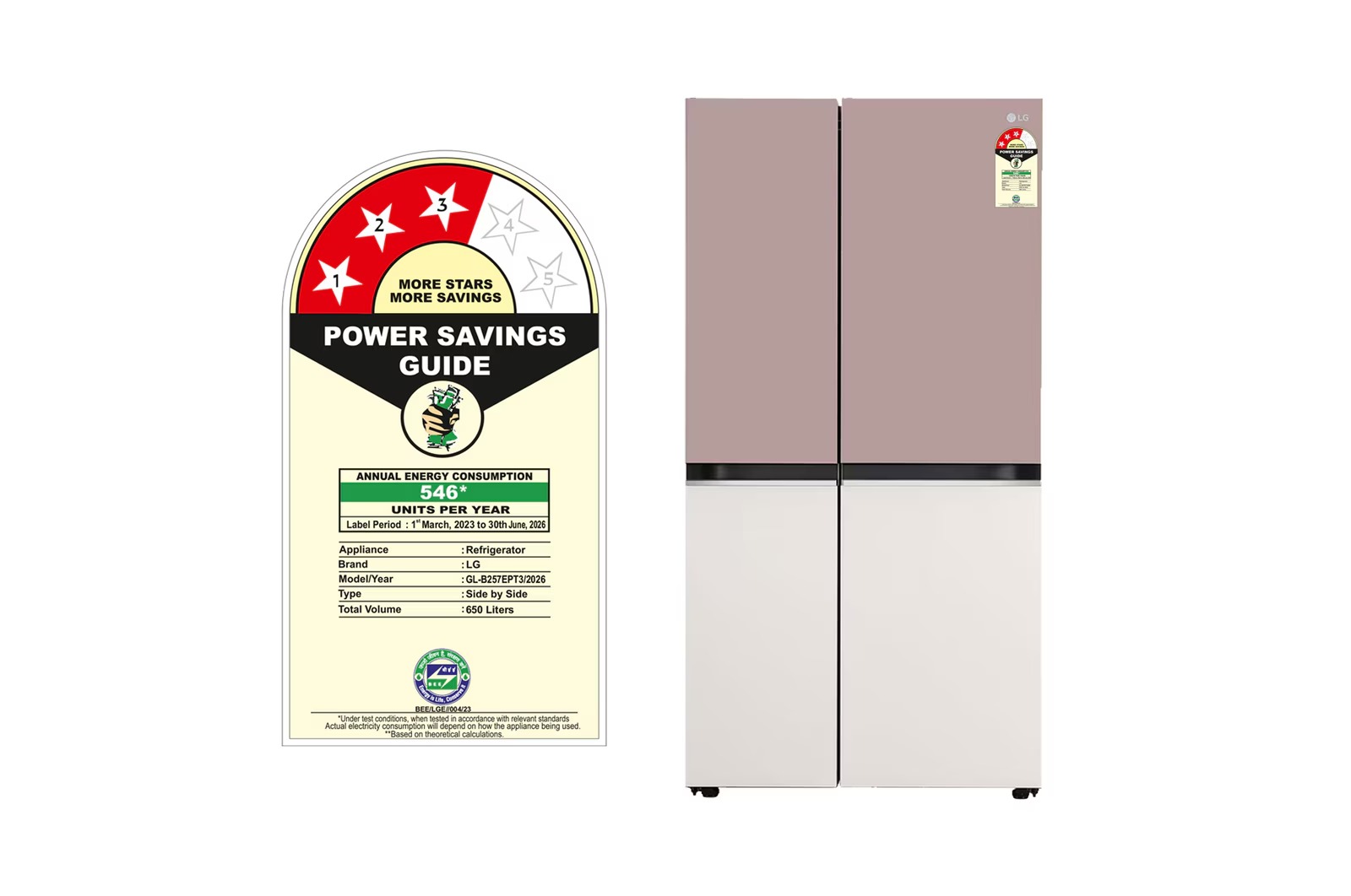 LG 655 Ltr Side By Side Refrigerator GL-B257EPT3