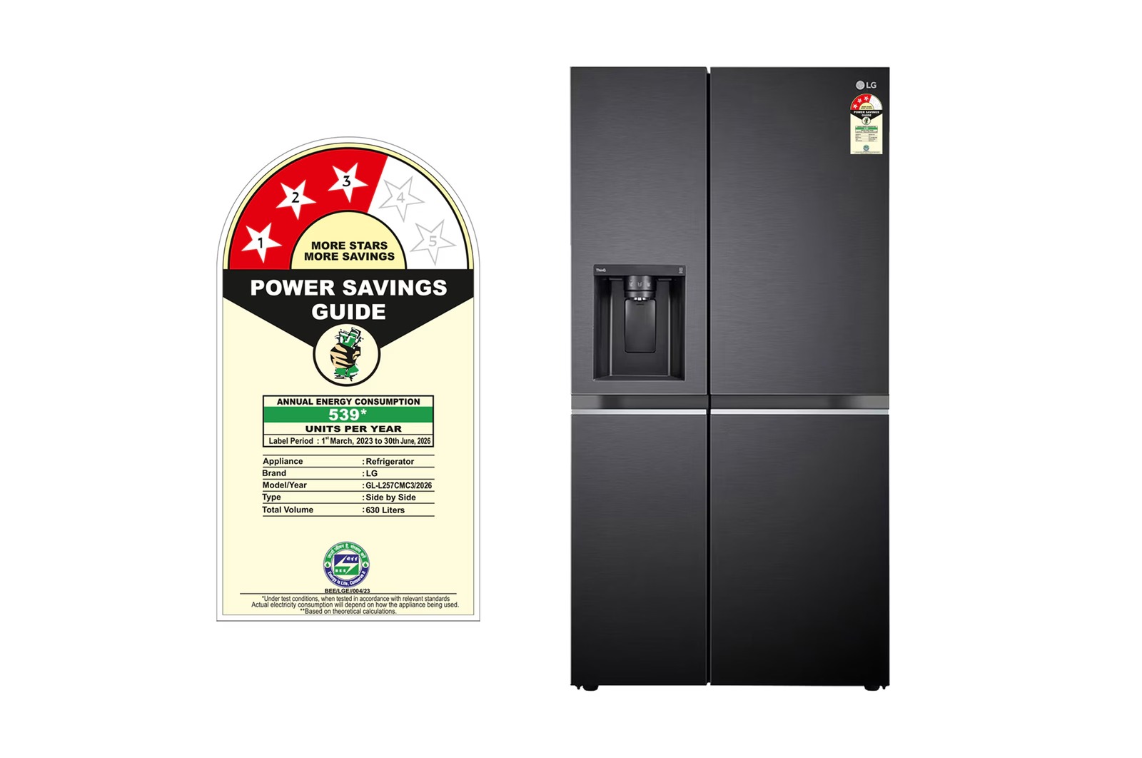LG 635 Litres Side By Side Refrigerator GL-L257CMC3
