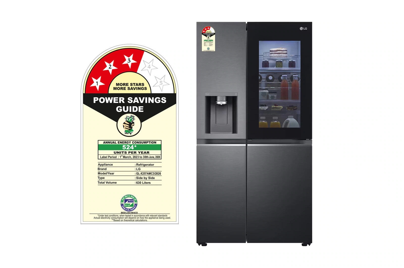LG 635 Litres Side By Side Refrigerator GL-X257AMC3