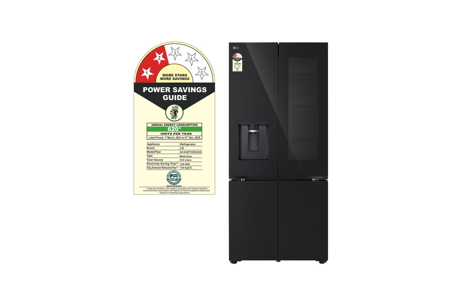 LG 610 Litres Side By Side Refrigerator GV-K25FFGFB