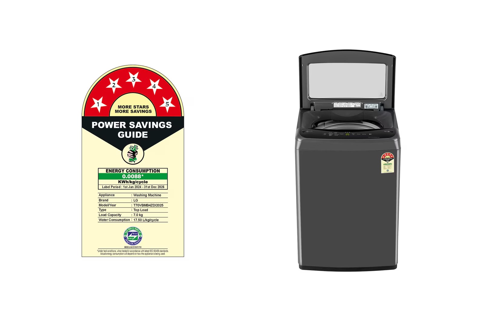 LG 7 Kg Fully Automatic Top Load Washing Machine T70VBMB4ZD