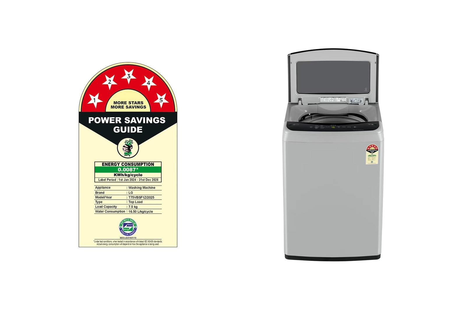 LG 7.5 Kg Fully Automatic Top Load Washing Machine T75VBSF1Z