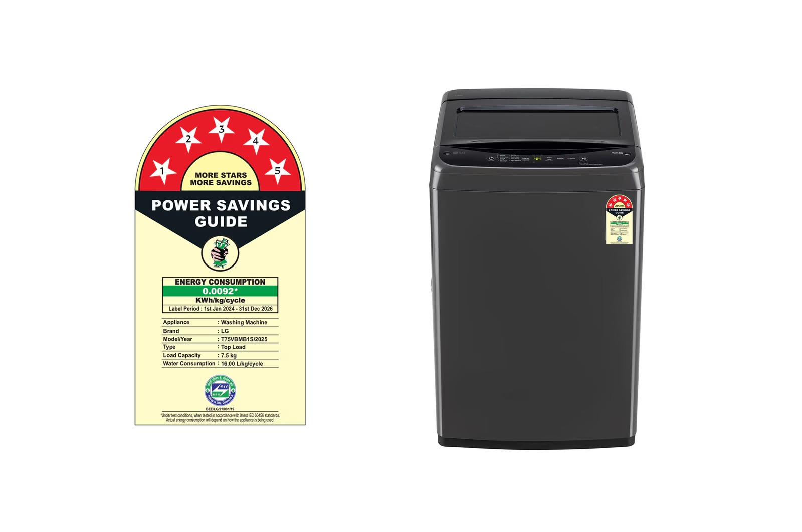 LG 7.5 Kg Fully Automatic Top Load Washing Machine T75VBMB1S