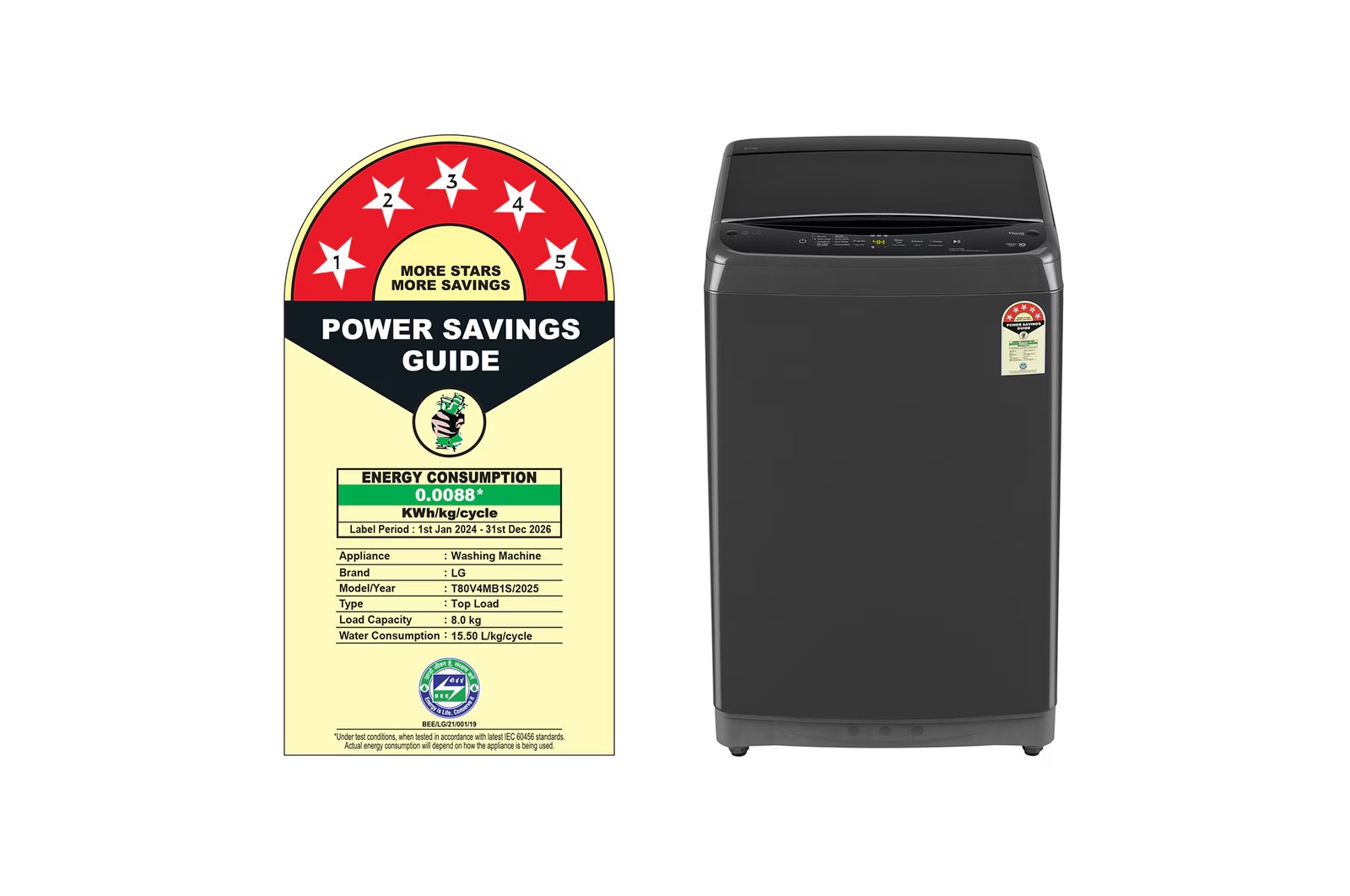 LG 8 Kg Fully Automatic Top Load Washing Machine T80V4MB1S