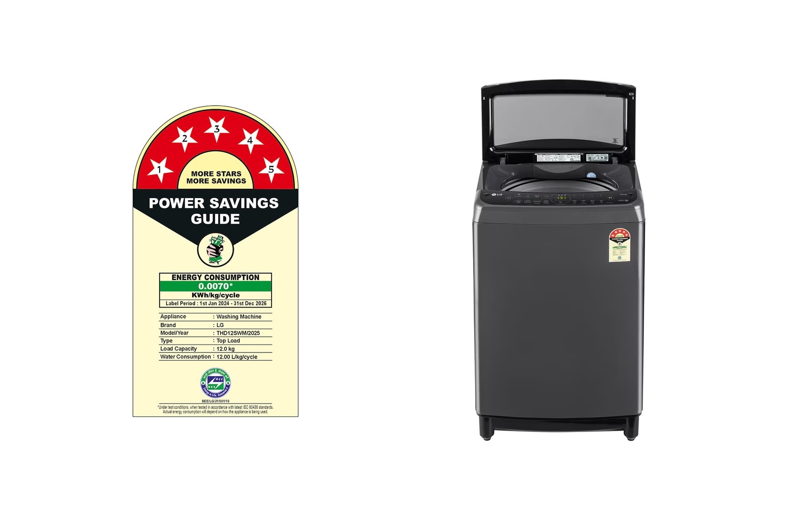 LG 12 Kg Fully Automatic Top Load Washing Machine THD12SWM