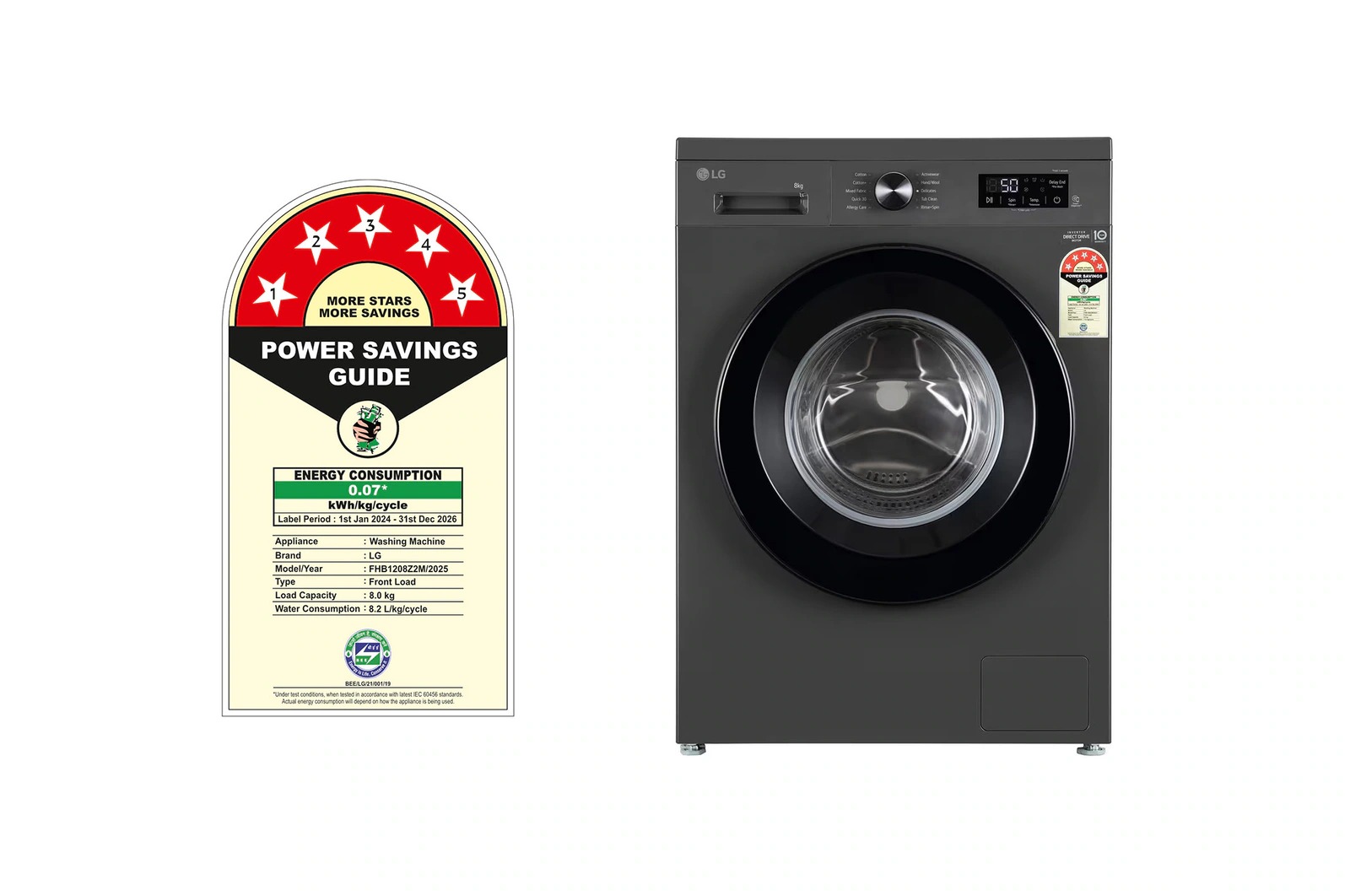 LG 8.0 Kg Fully Automatic Front Load Washing Machine FHB1208Z2M