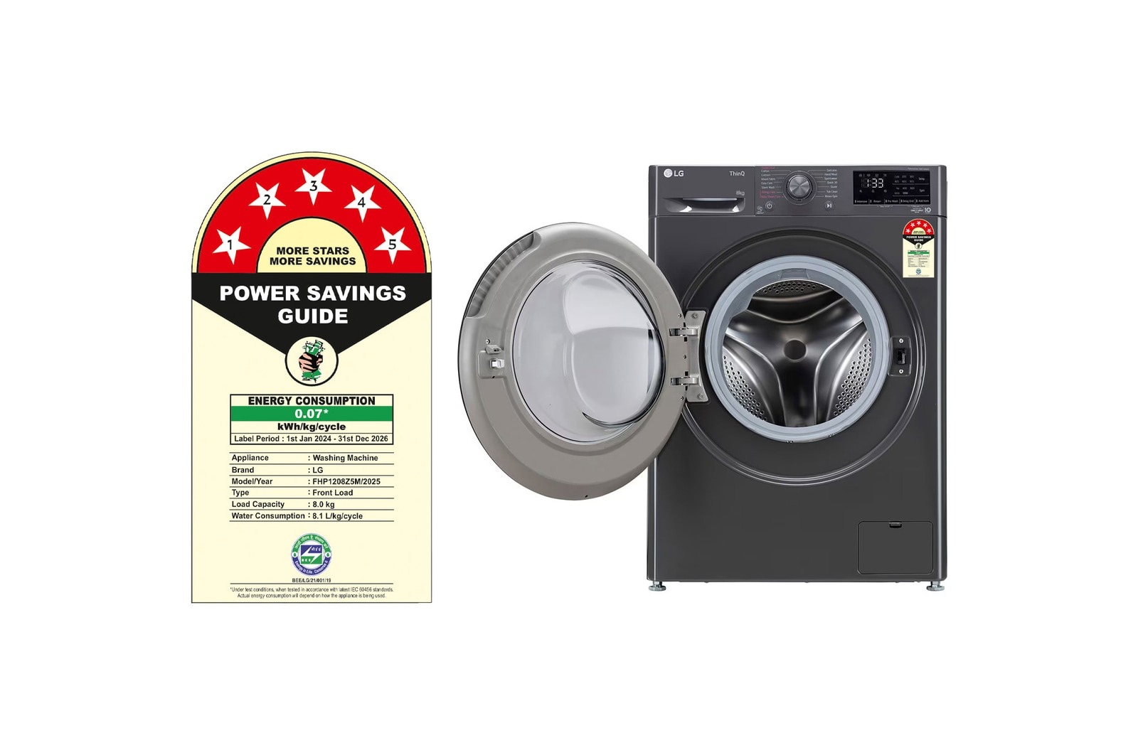LG 8 Kg Fully Automatic Front Load Washing Machine FHP1208Z5M