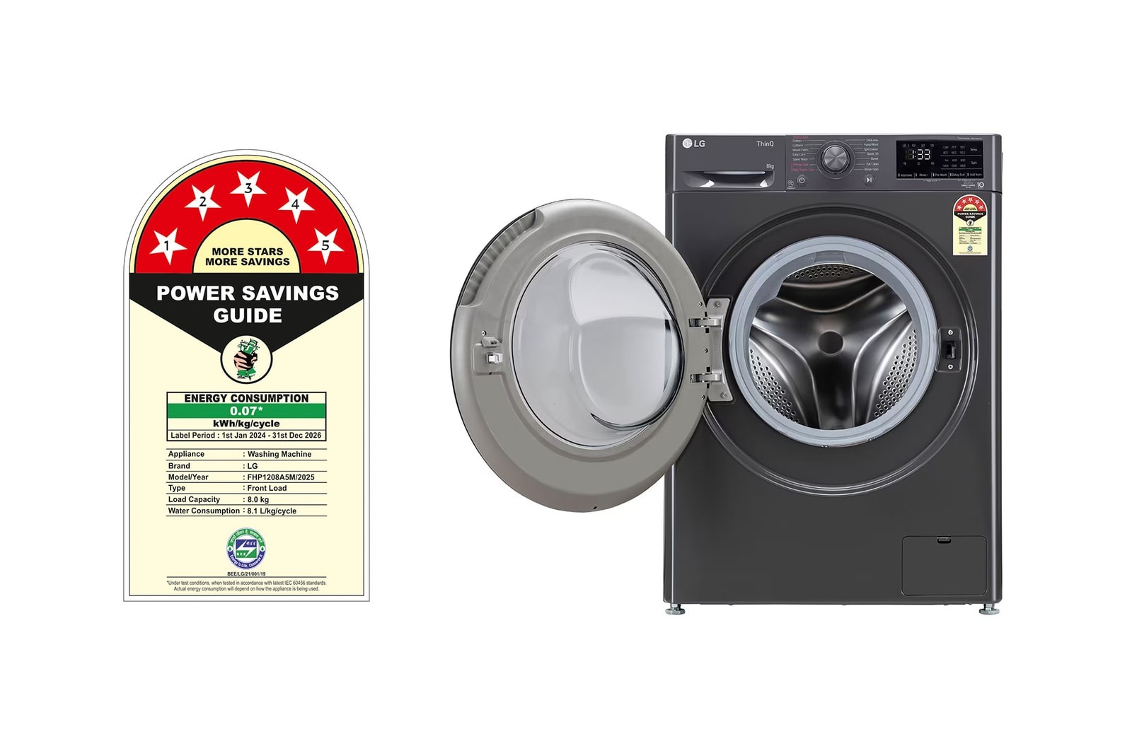 LG 8 Kg Fully Automatic Front Load Washing Machine FHP1208A5M