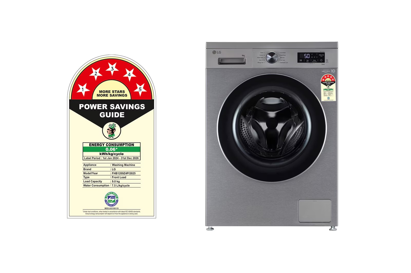 LG 9 Kg Fully Automatic Front Load Washing Machine FHB1209Z4P