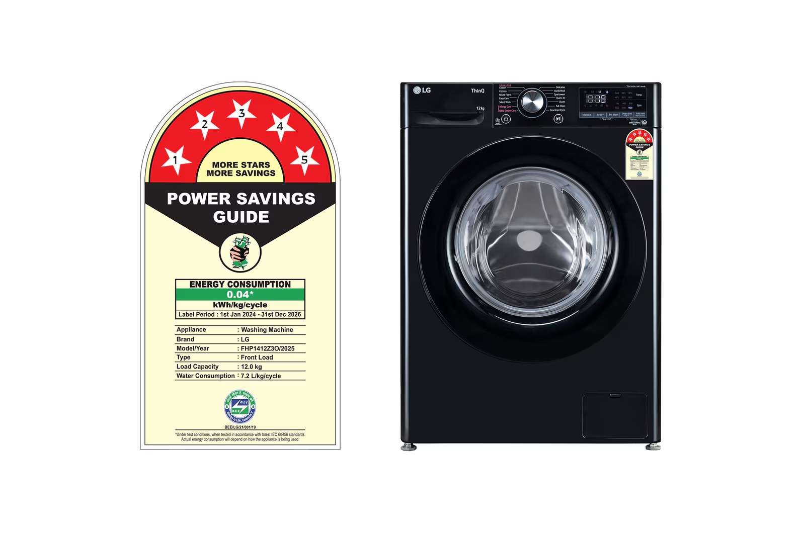 LG 12 Kg Fully Automatic Front Load Washing Machine FHP1412Z3O