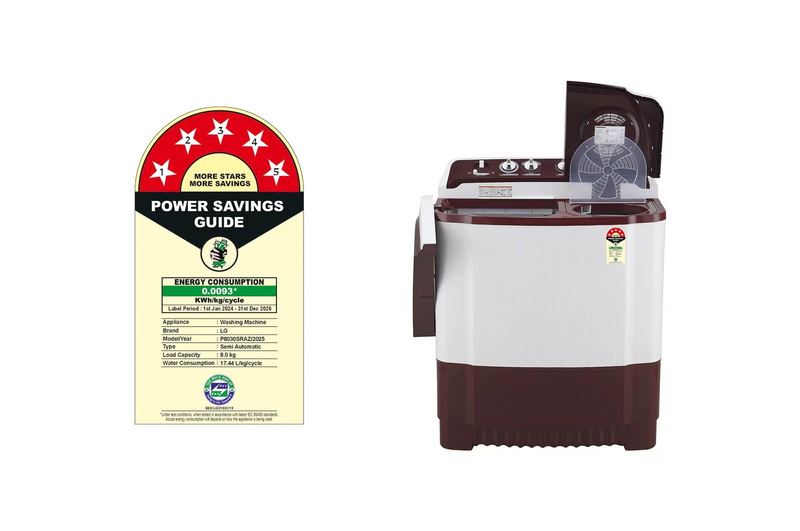 LG 8 Kg Semi Automatic Washing Machine P8030SRAZ