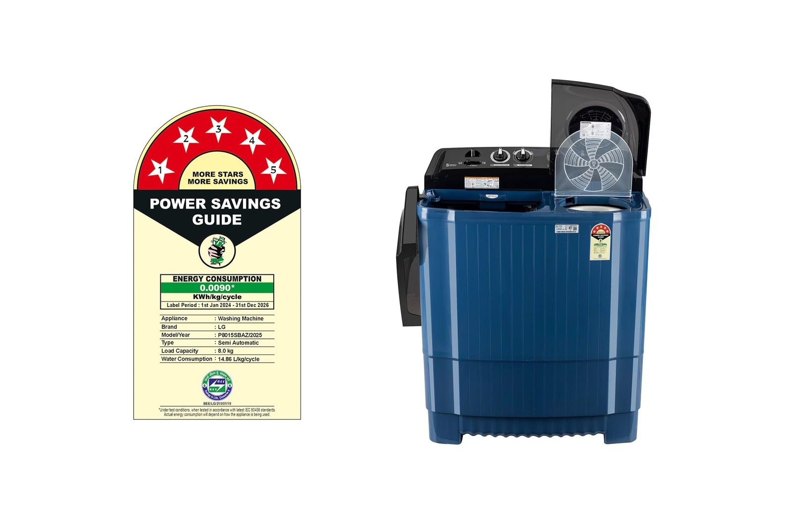 LG 8 Kg Semi Automatic Washing Machine P8015SBAZ