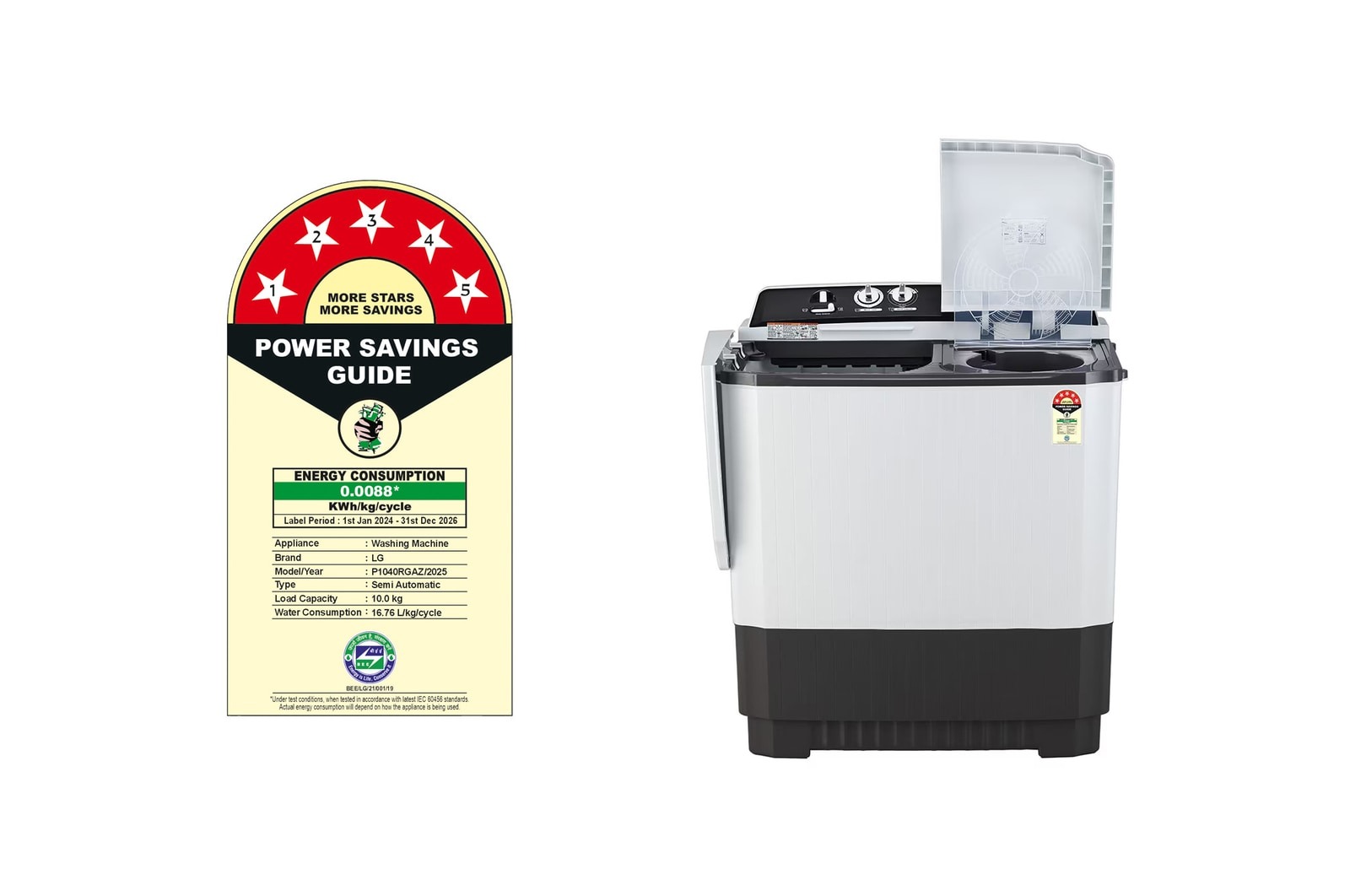 LG 10 Kg Semi Automatic Washing Machine P1040RGAZ