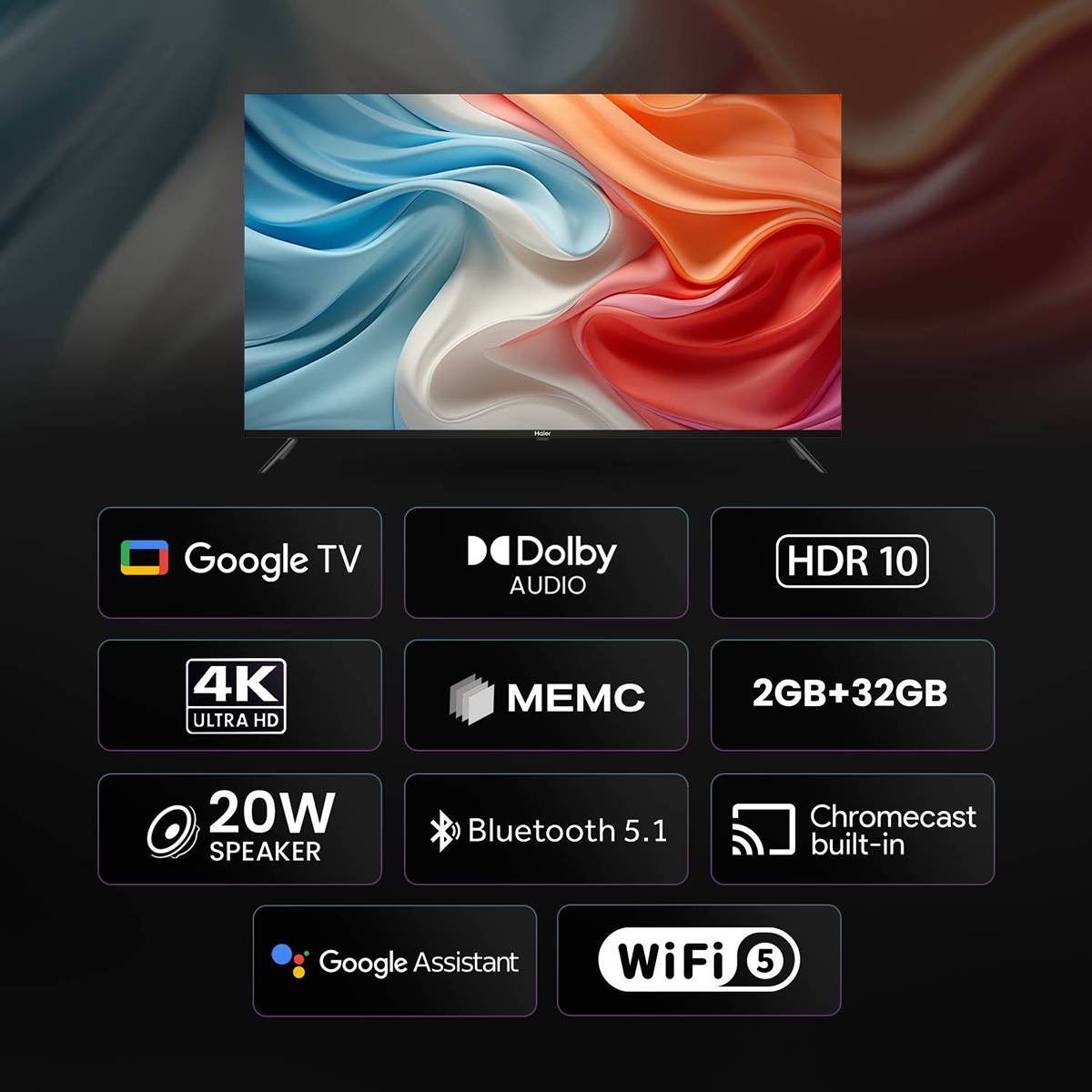 Haier 43 Inch 4K UHD LED TV LE43A9UG