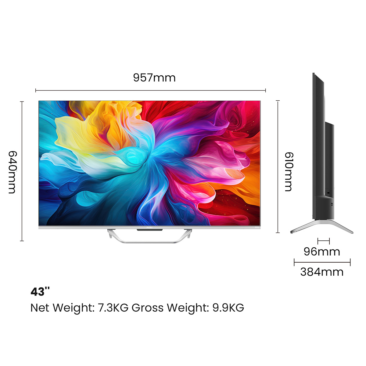Haier 43 Inch 4K UHD LED TV LED 43S800QT