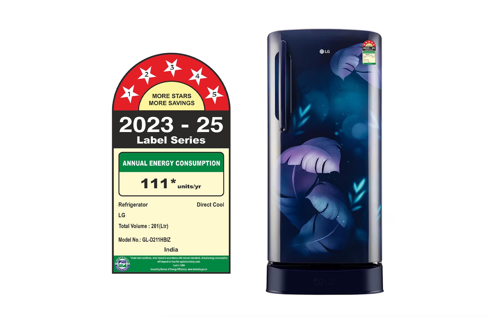 LG 201 Ltr Direct Cool Refrigerator GL-D211HBIZ