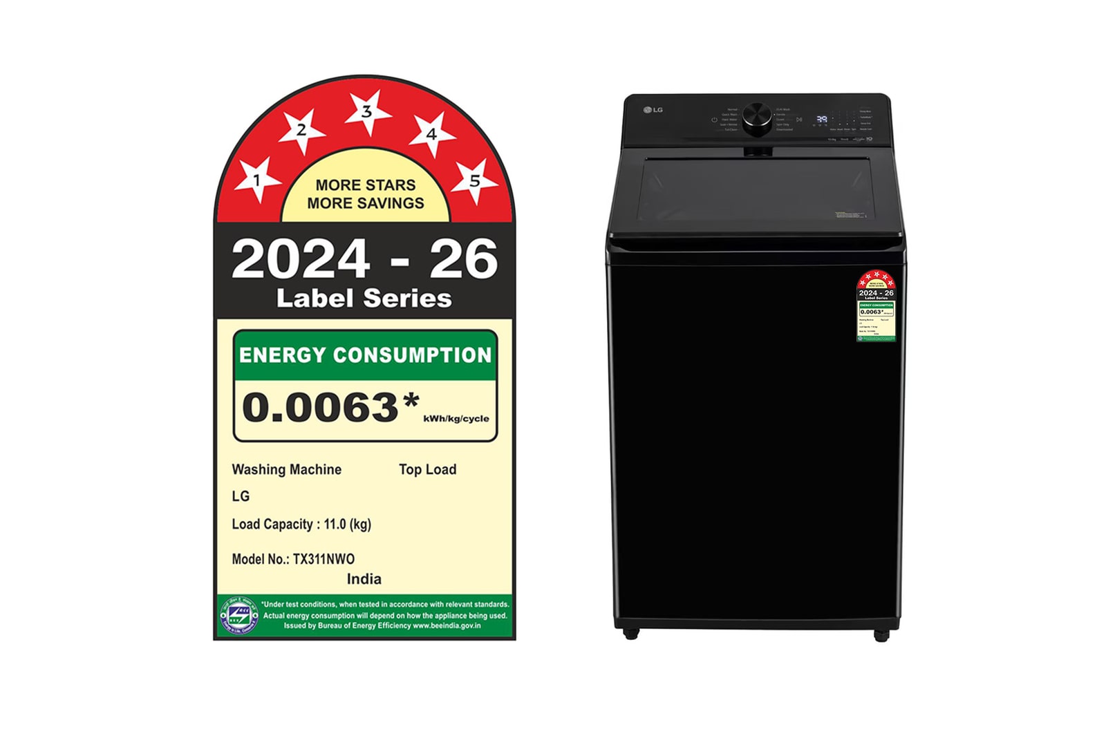 LG 11 Kg Fully Automatic Top Load Washing Machine TX311NWO
