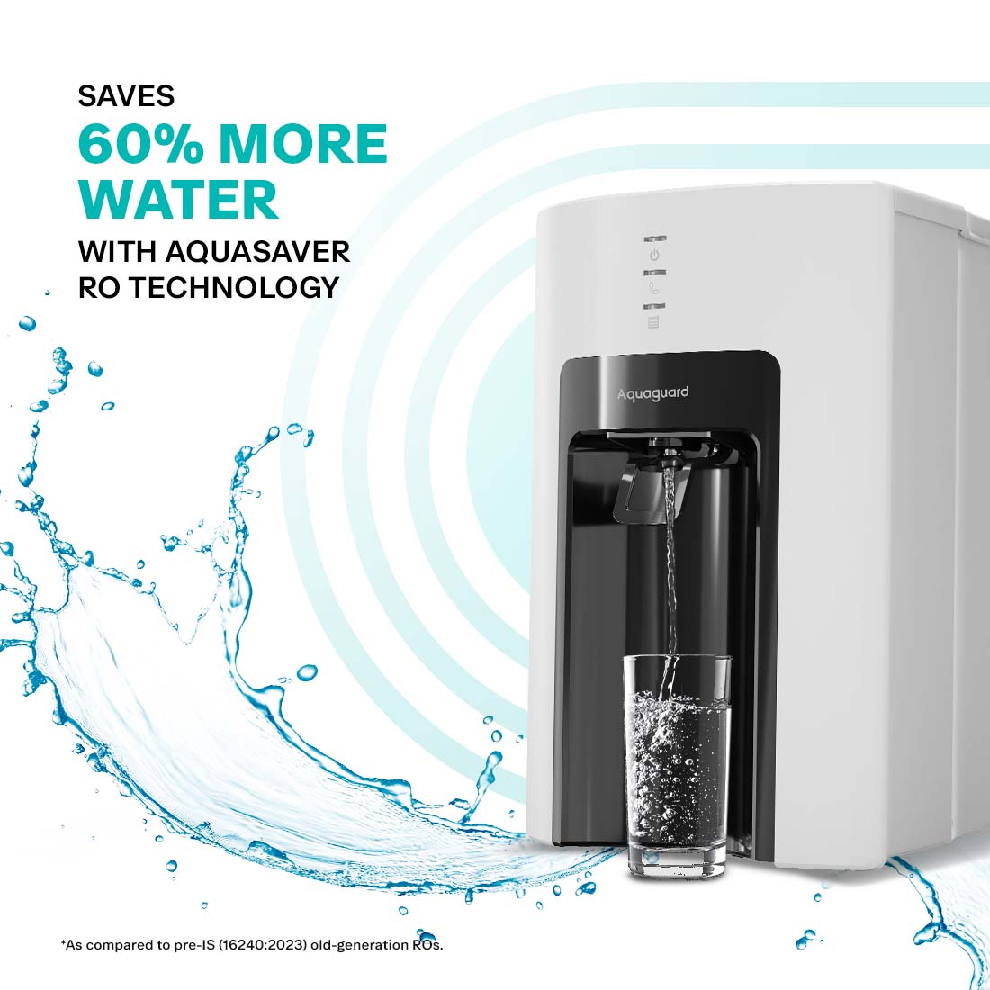 Eureka Forbes Wall Mount Water Purifier AQUAGUARD SURE CHAMP STEEL RO+UV SS AS 1X