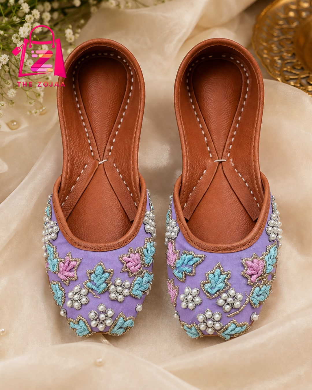 Lavender Pearl Luxe Khussa