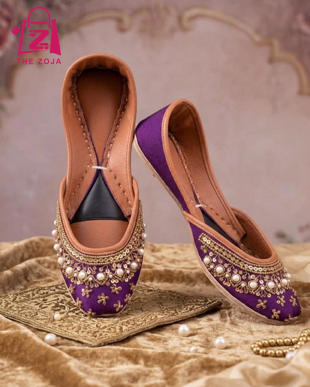 Luxury Purple Embellished Khussa 