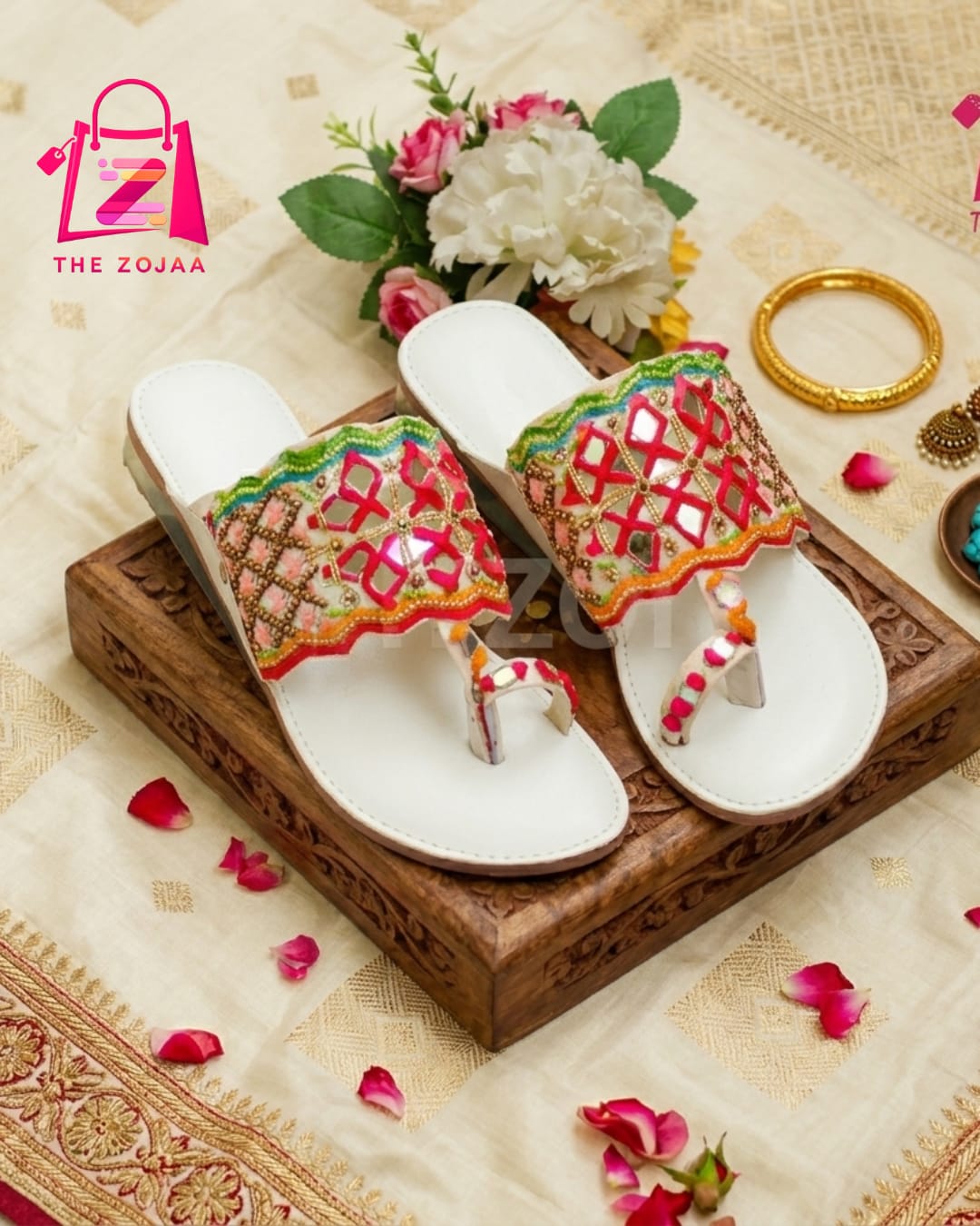 Multi-Color Embroidered Kolhapuri