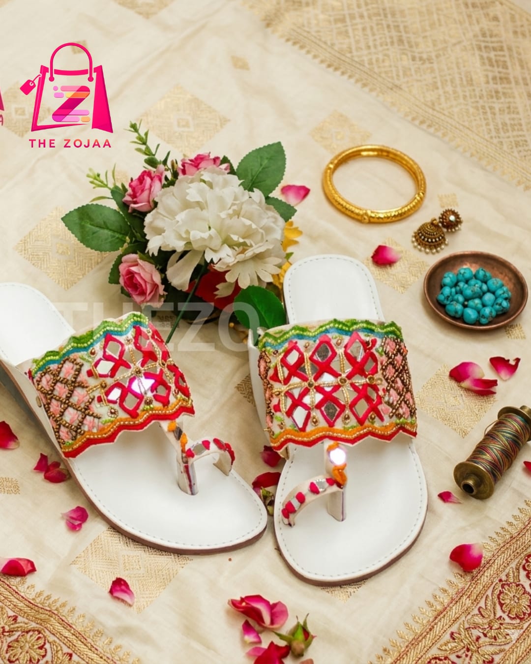 Multi-Color Embroidered Kolhapuri