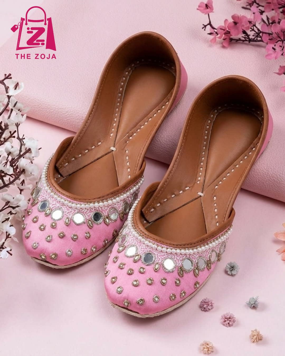 Noor-e-Zamrud Baby Pink Khussa