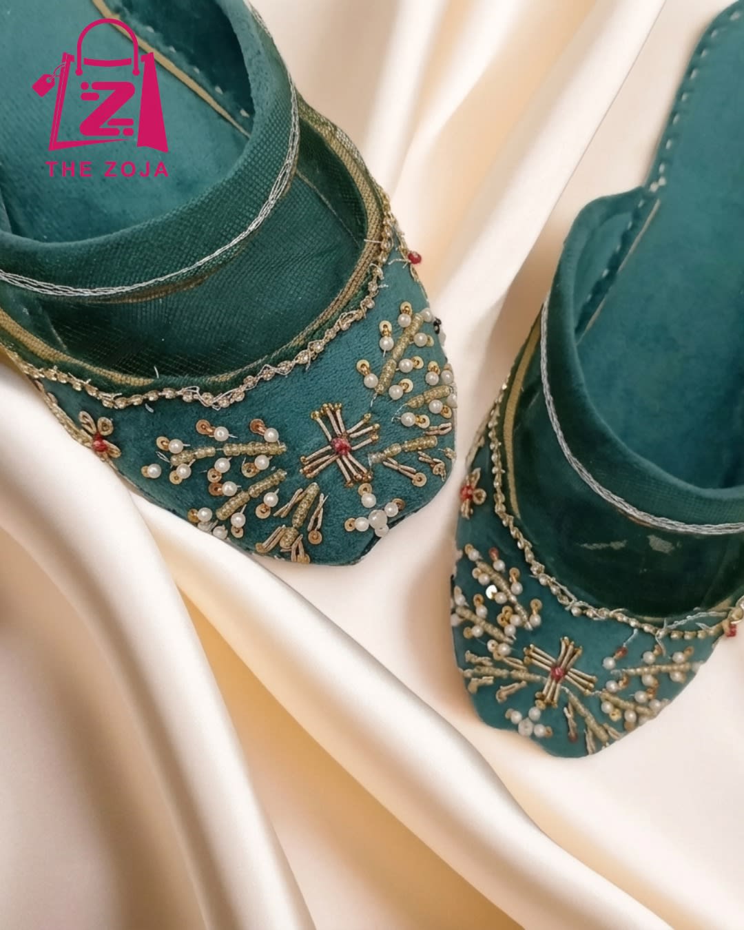 Emerald Pearl Backless Jutti