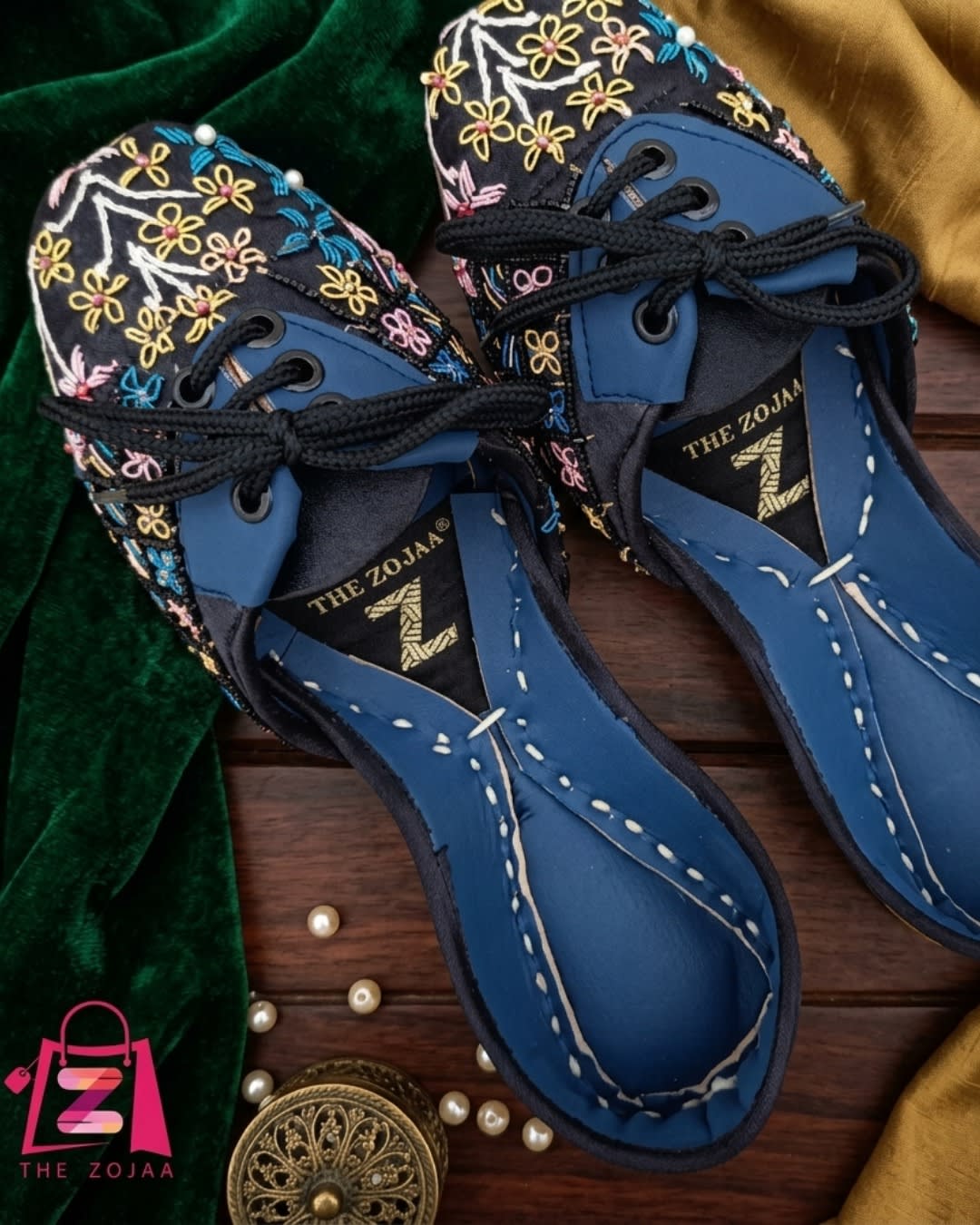 Chandni Black Khussa Style Brogues 