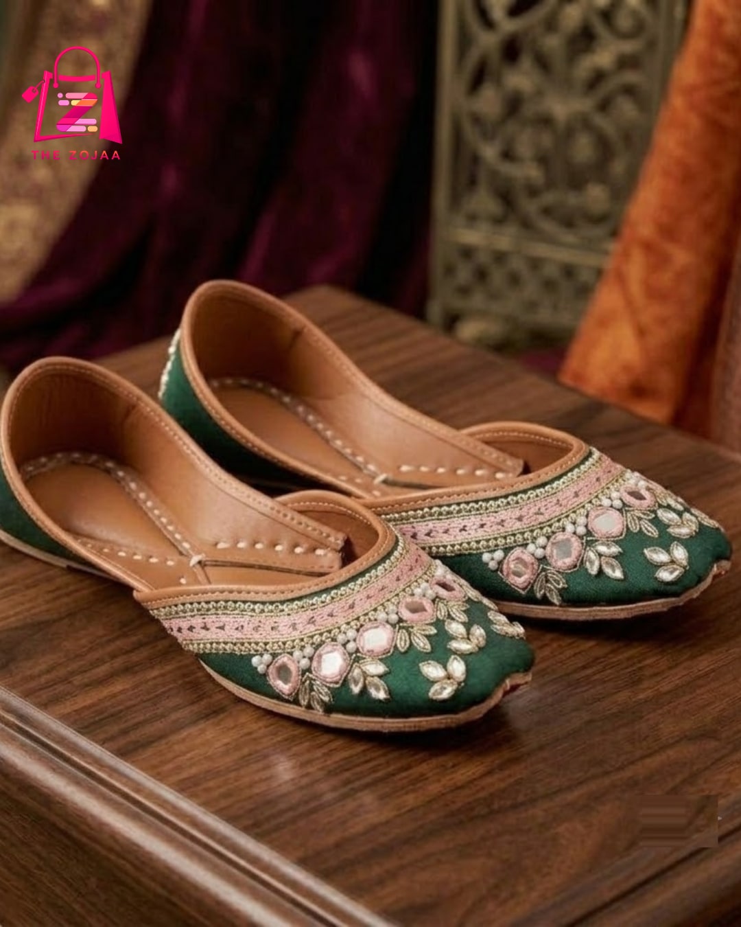 Dilruba Pastel Green Khussa