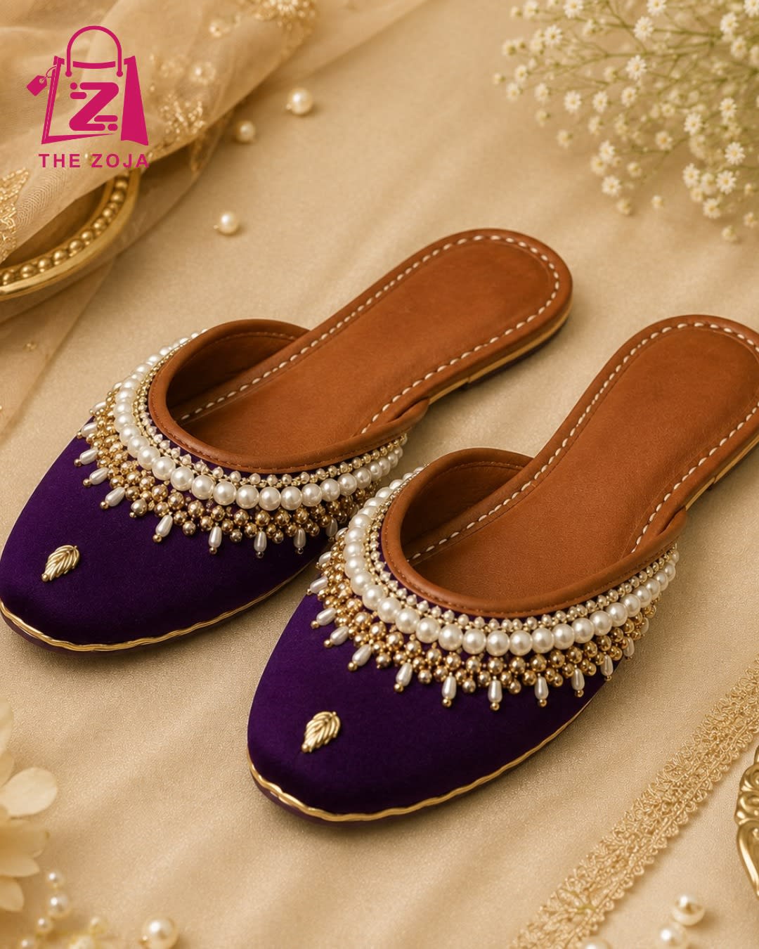 Purple Pearl Backless Jutti