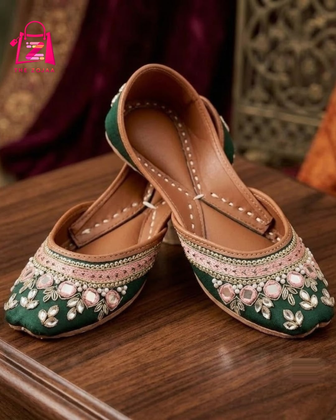 Dilruba Pastel Green Khussa