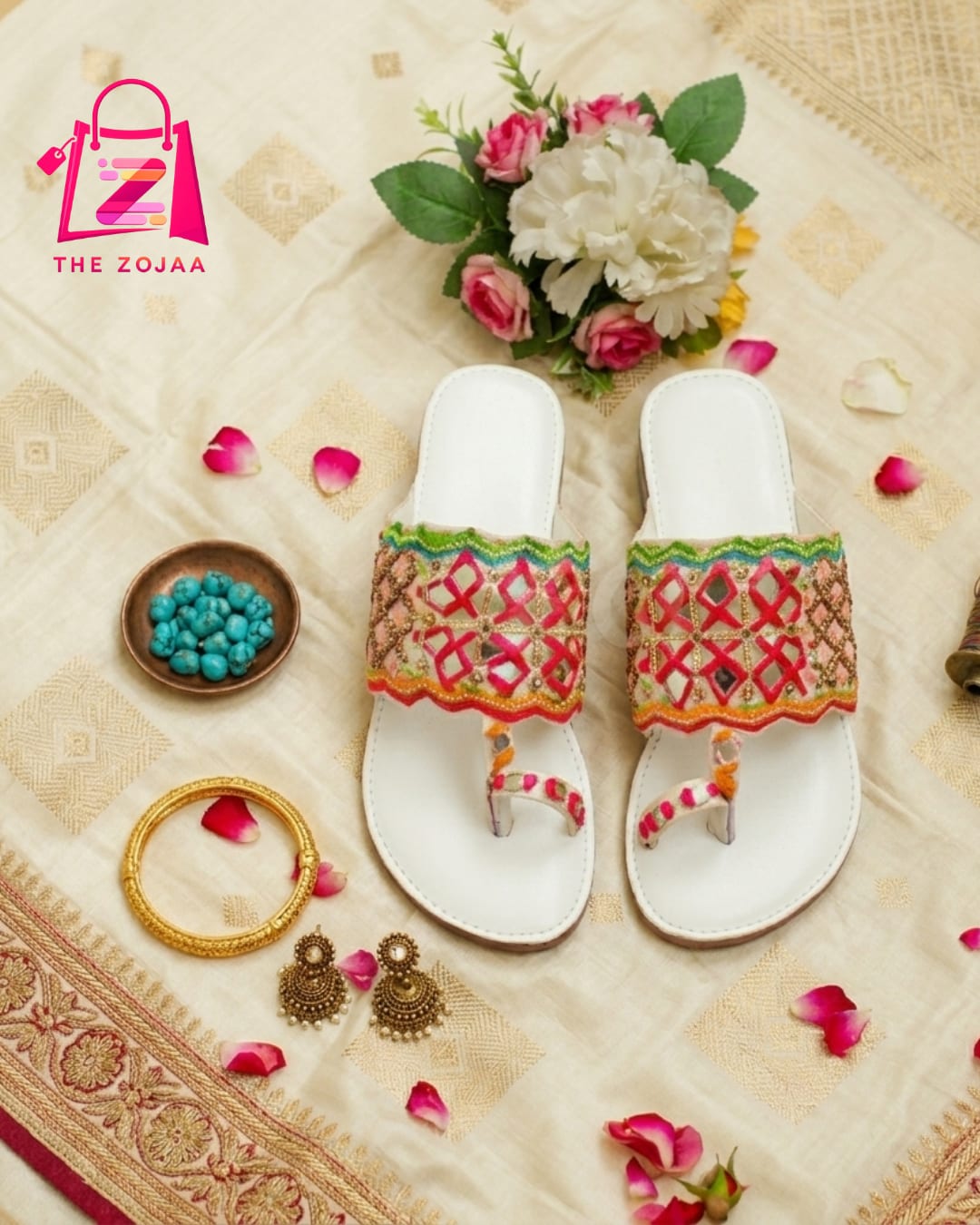 Multi-Color Embroidered Kolhapuri