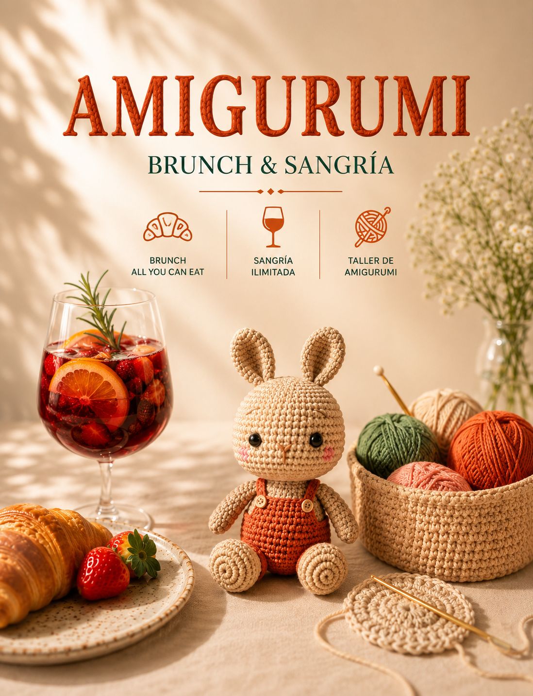 Brunch All You Can Eat, Sangría Ilimitada & Taller Amigurumi