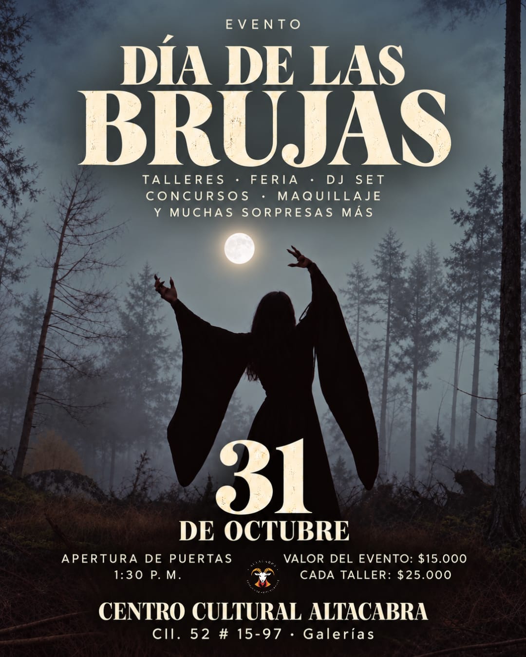 DÍA DE LAS BRUJAS-Feria,Talleres,Actividades,Dj set y mucho más.