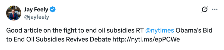 End oil subsidies tweet