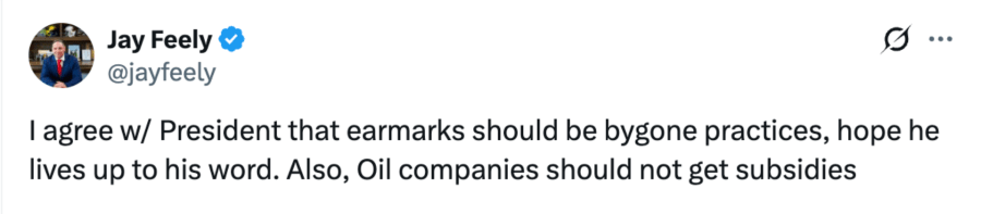 Oil companies no subsidies tweet