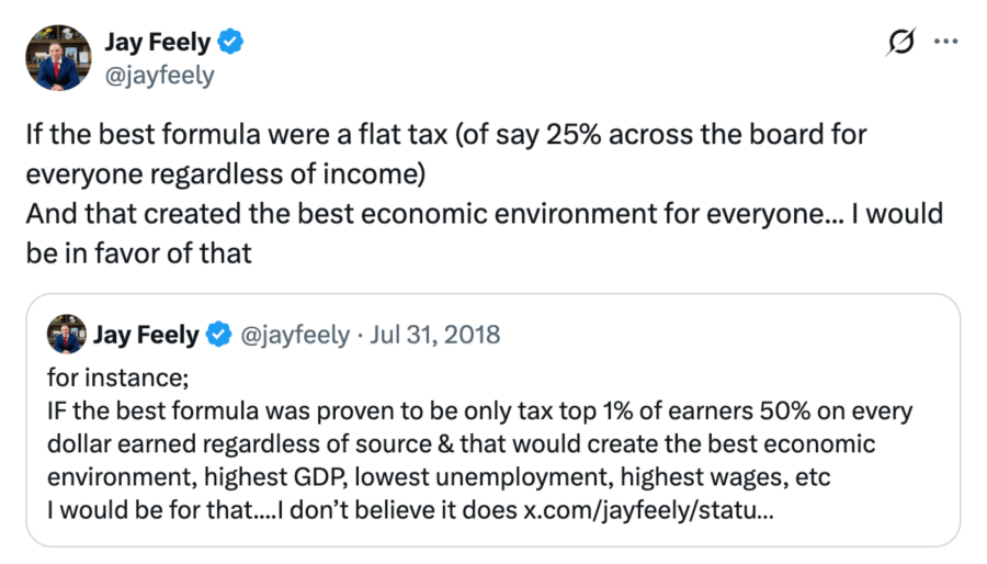 Flat tax 25% tweet