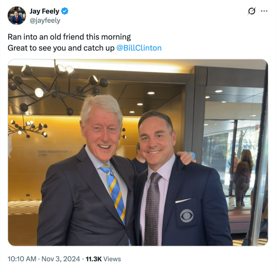 Ran into an old friend Bill Clinton tweet