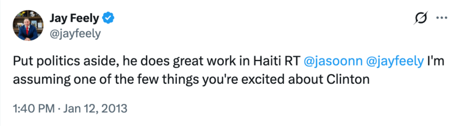 Put politics aside Haiti tweet