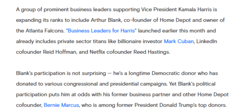 Blank Business Leaders for Harris