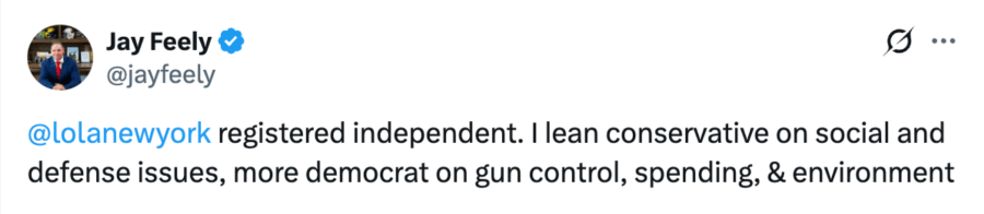 Jay Feely Democrat tweet