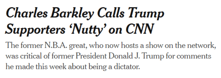 Barkley Trump supporters nutty NYT