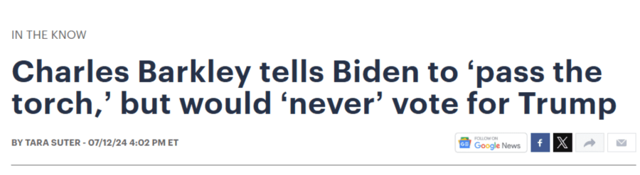 Barkley never vote Trump