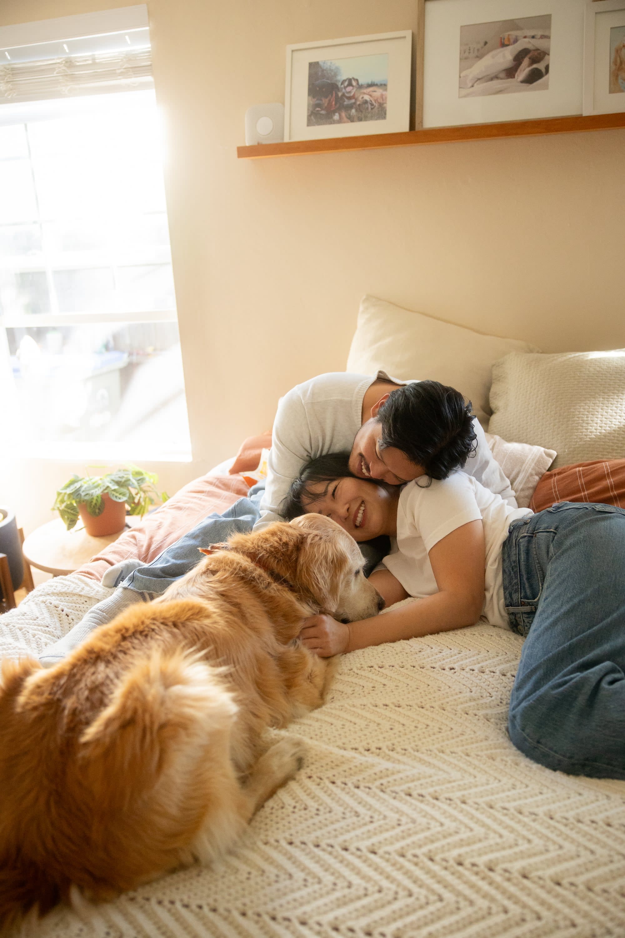 A couple enjoying a home photoshoot