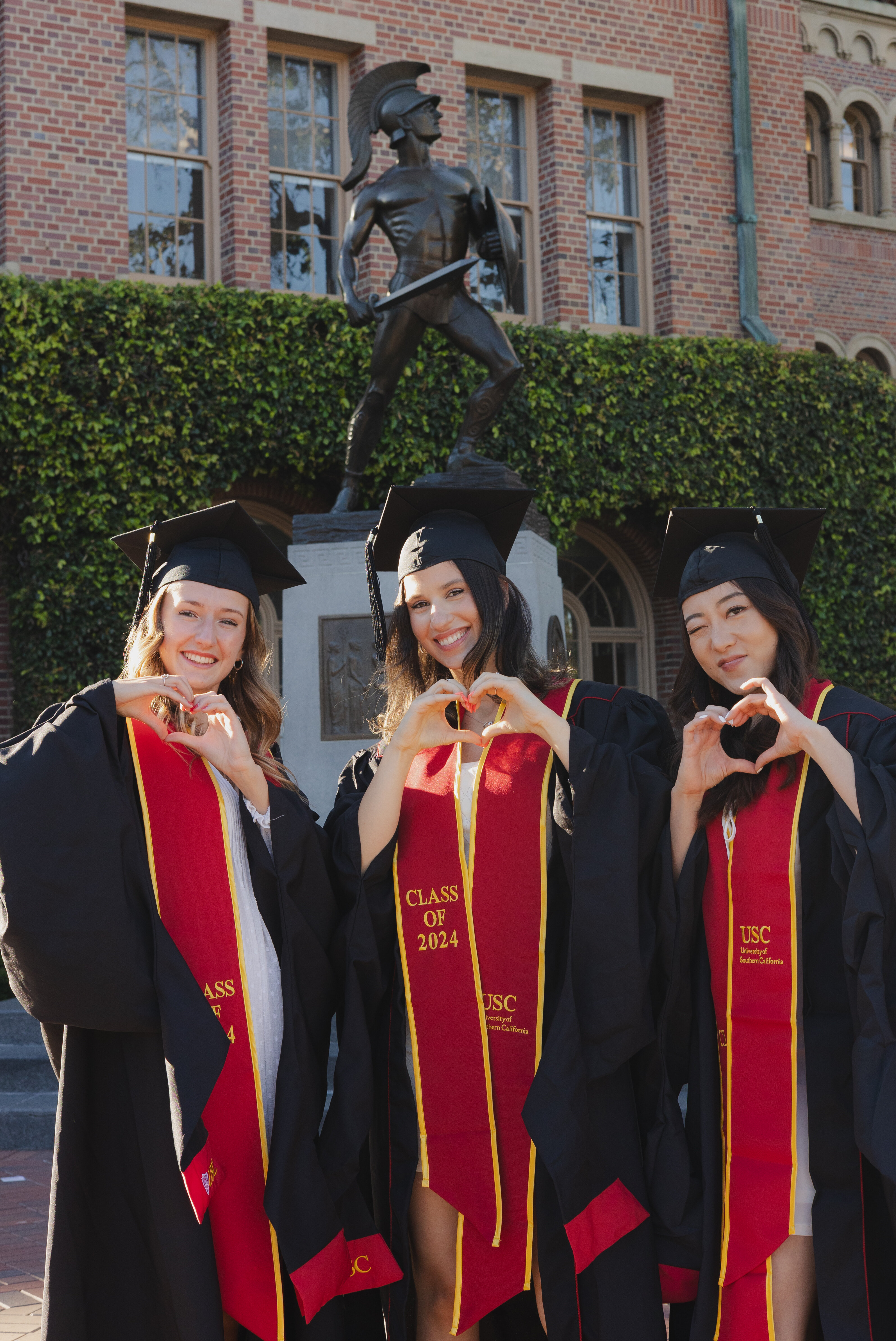 triple hearts grad photo